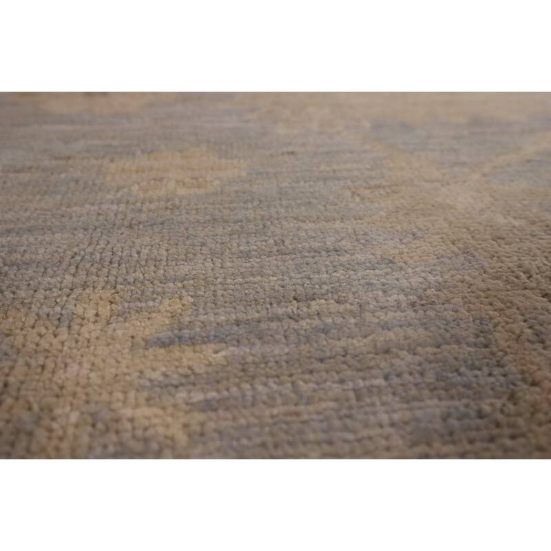 Earth Tone Oushak Vegetable Dye Area Rug Hand-Knotted Wool Carpet - 6'9" x 8'3"