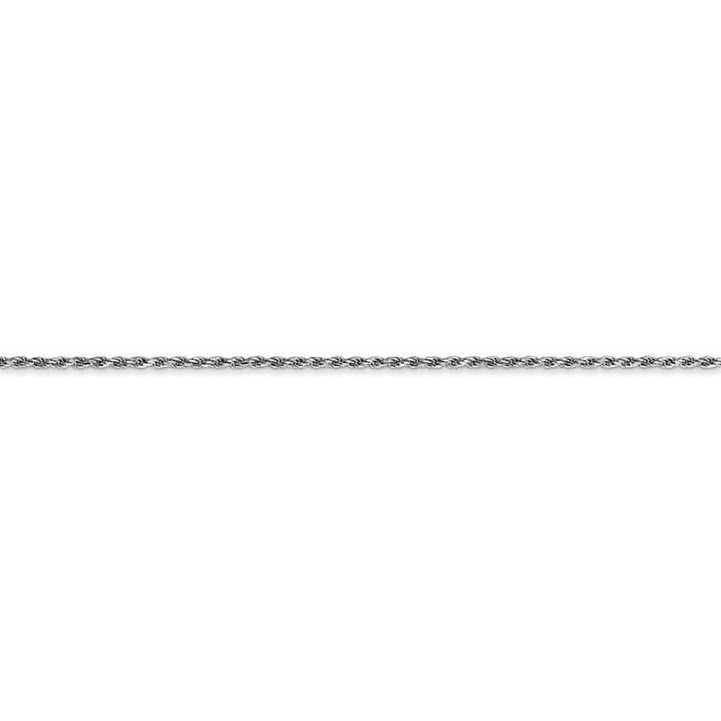 Curata Women's 10k White Gold 9" 1.2mm Sparkle-Cut Rope Chain Anklet