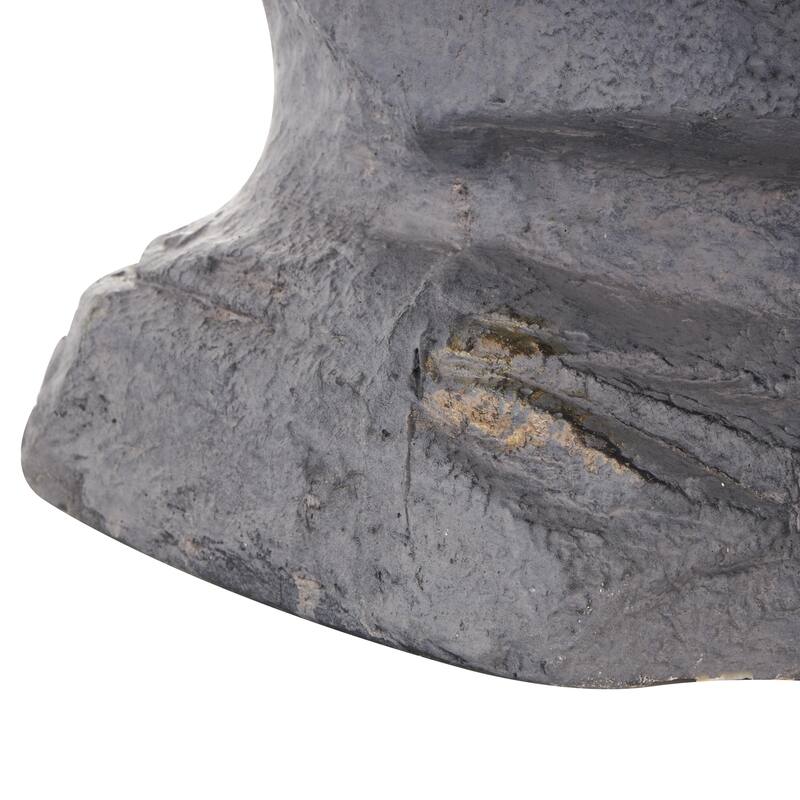 Magnesium Oxide People Distressed Textured Easter Island Head Indoor Outdoor Planter - Black - Roche River Decor