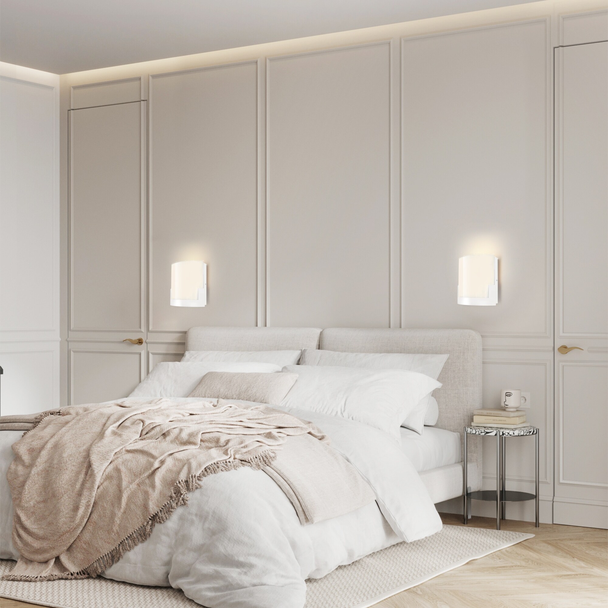 White bedroom wall lights top