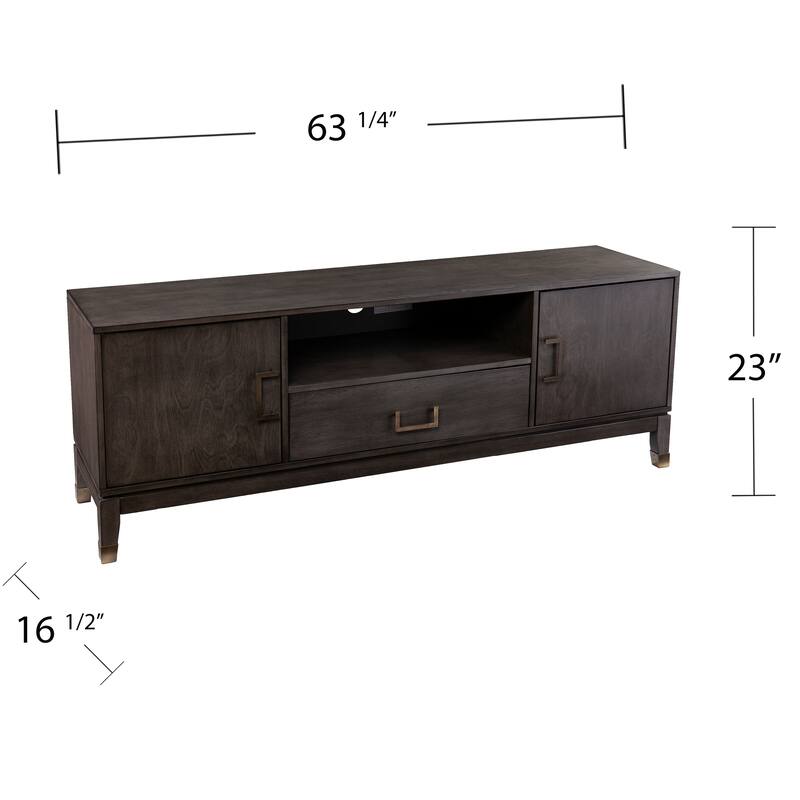 SEI Furniture Barlock Transitional Brown Wood Media TV Stand for TV's up to 60"