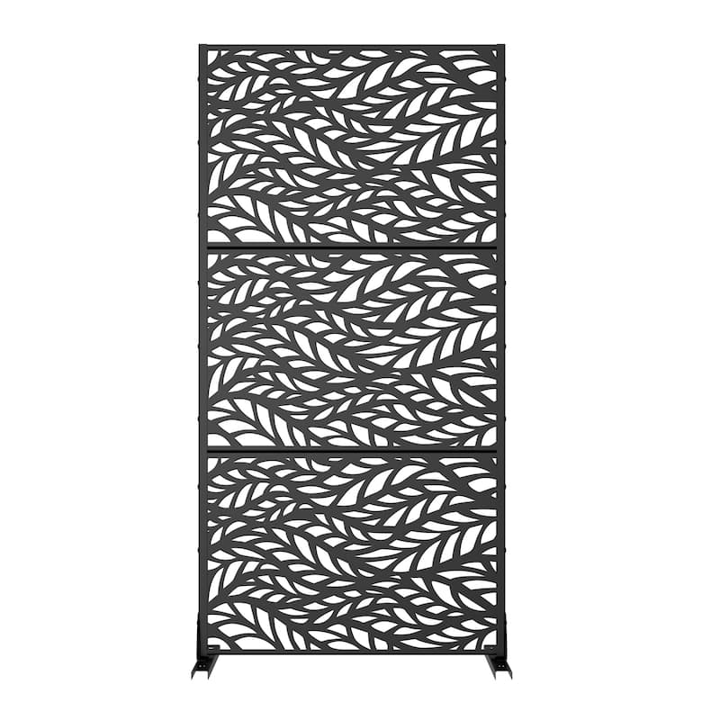 Dovelina 6ft.Outdoor Freestanding Metal Privacy Screen Decorative Garden Fence - 72"x35"