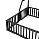 preview thumbnail 13 of 32, Twin/Full Size Floor Bed with Bulit-in Desk and Storage Shelves, Metal Playhouse Bed Montessori Bed w/ Fence Guardrails for Kids