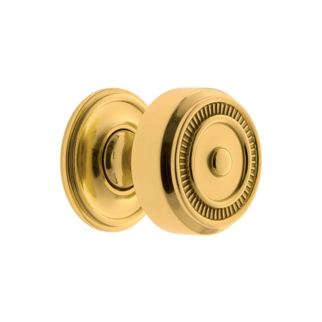 Grandeur SOLE-BRASS-KNOB-GEO Soleil 1-3/8" Solid Metal Ridged Mushroom