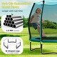 preview thumbnail 8 of 7, Blue and Black Springless Kids Trampoline with Safety Net and Easy Assembly for Indoor and Outdoor Play