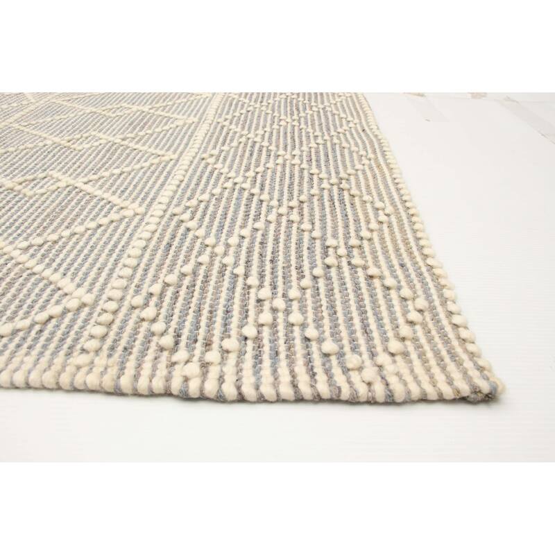 ECARPETGALLERY Braid weave Sienna Grey Wool Rug - 5'1 x 7'10