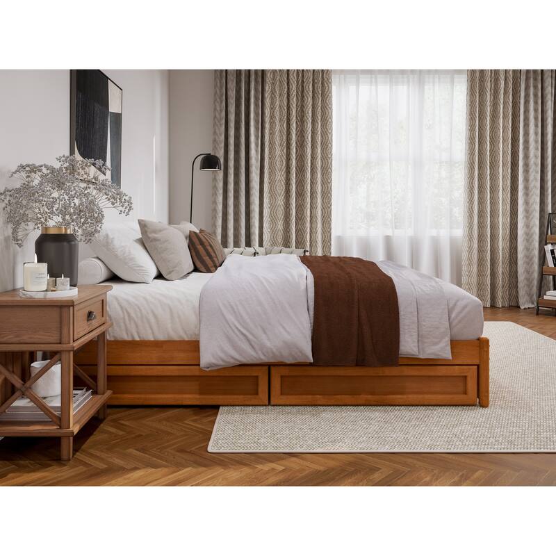 Barcelona Panel Platform Bed with Storage Drawers