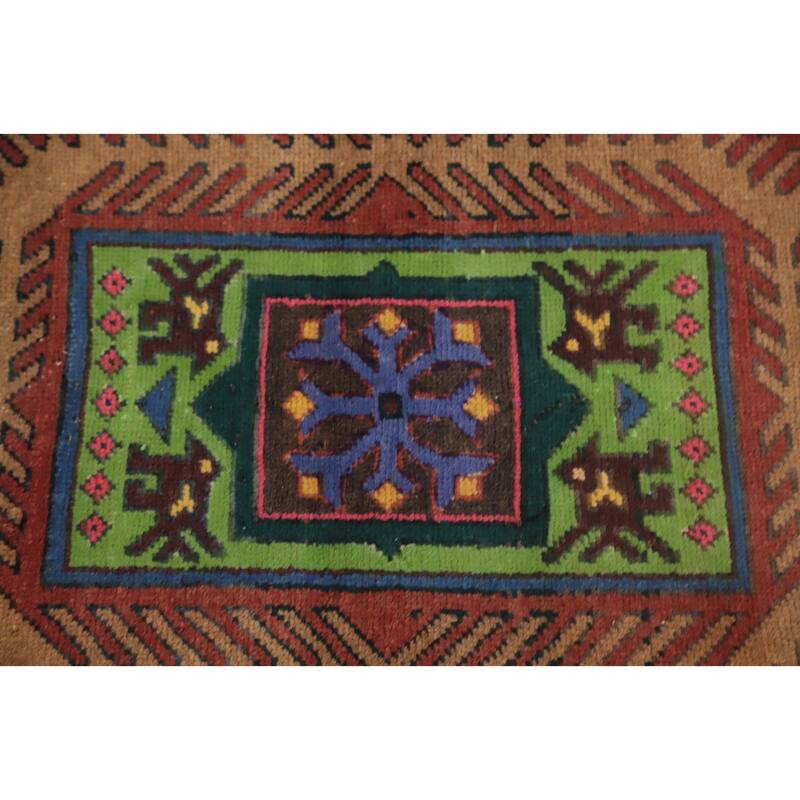 Hand Knotted Oriental 100% Wool Carpet Traditional Tribal Brown Meshkin Runner Rug - 11' 0'' X 4' 1''