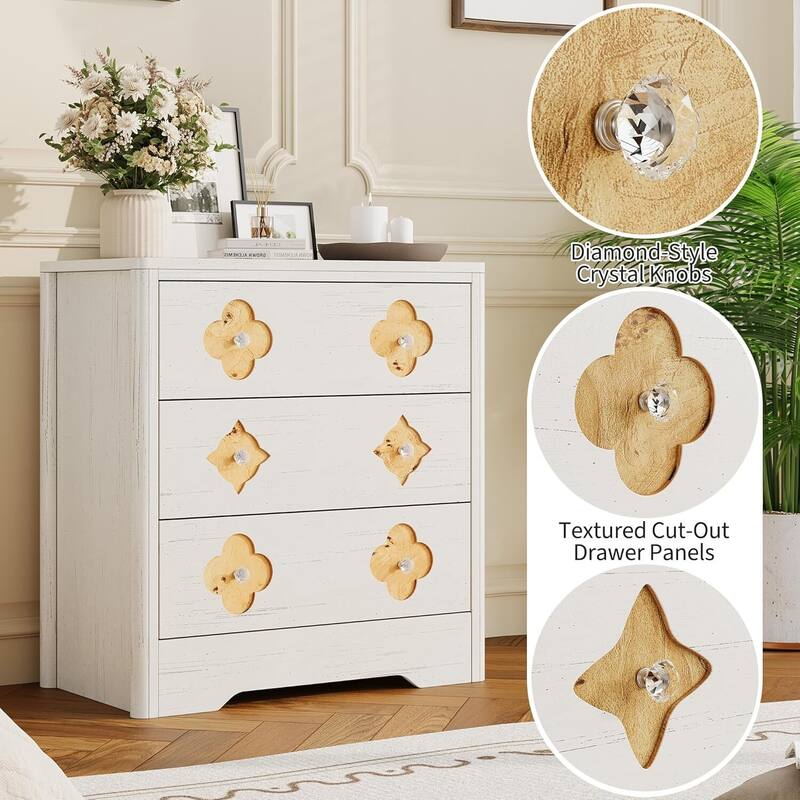 3 Drawer Dresser Decorative Organizer for Bedroom, Living Room, Hallway