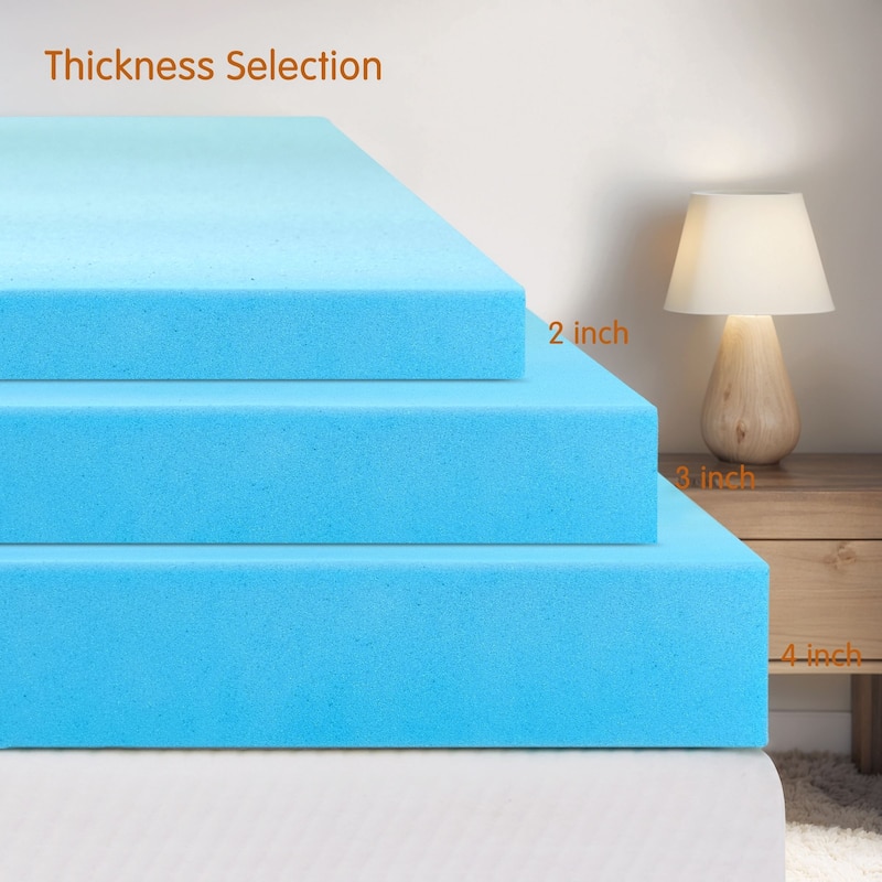 Subrtex Comfort Gel-infused Memory Foam Mattress Topper