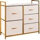 preview thumbnail 15 of 20, Wide Dresser with 5 Drawers Gold - 5-drawer