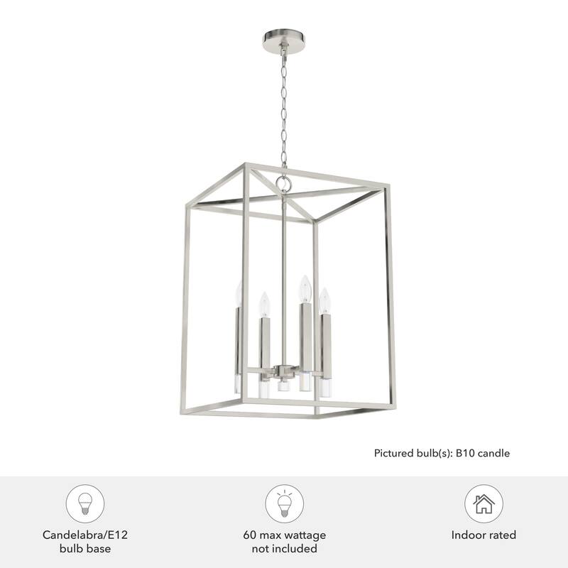 Hunter Sunjai 4 Light Modern Candle Pendant - Entry, Dining room - Caged, Glam, Candle