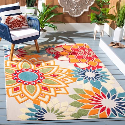 SAFAVIEH Cabana Frederique Indoor/ Outdoor Waterproof Patio Tropical Rug