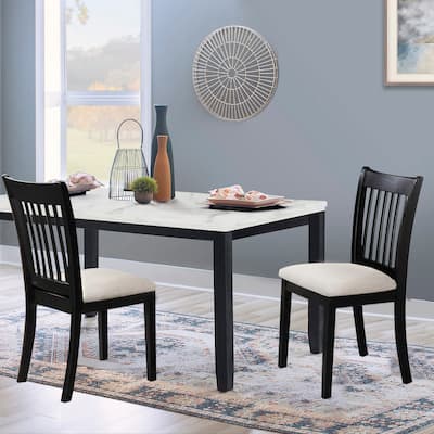 Black Finish Set of 2 Seating Chairs