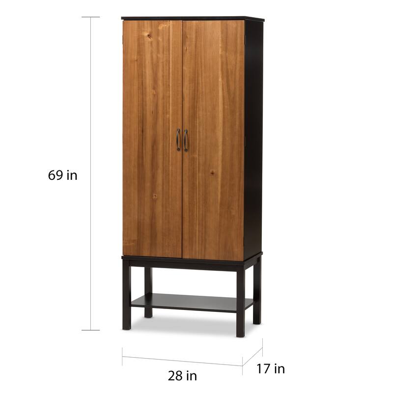 Mid-Century Two-Tone Wine Cabinet by Baxton Studio