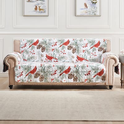 Greenland Home Cardinal Plaid Reversible Sofa Protector - 127 x 77 inches