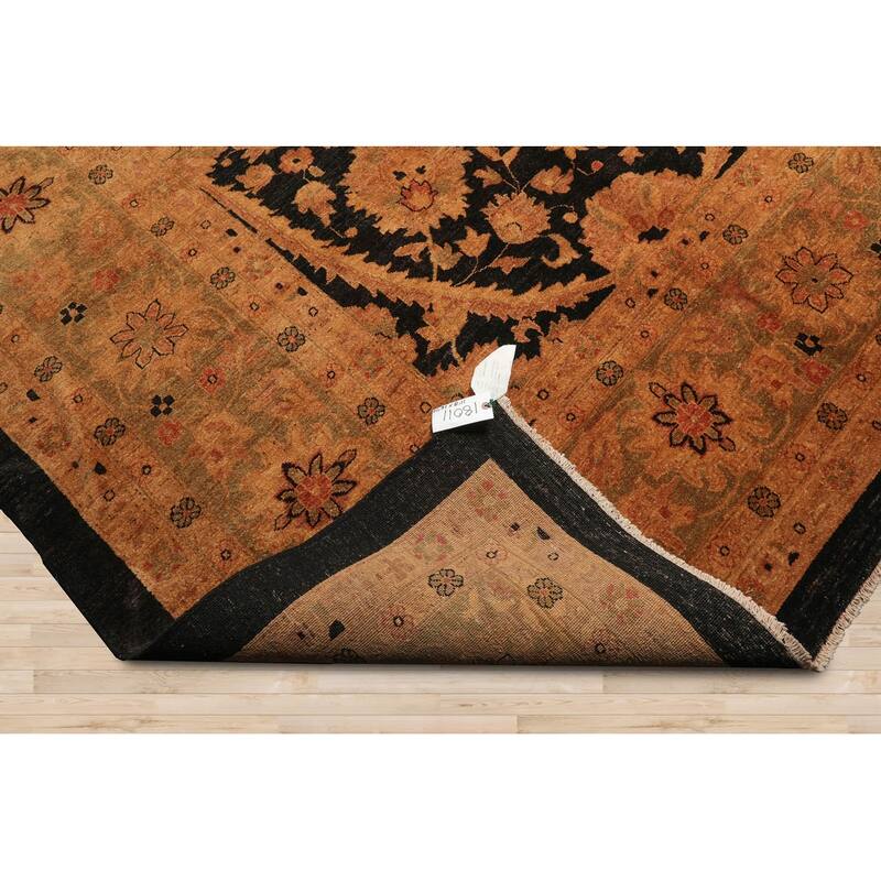 Hand Knotted Chobi Peshawar Charcoal 100% Wool Traditional Area Rug - 11' 8'' x 16' 10''