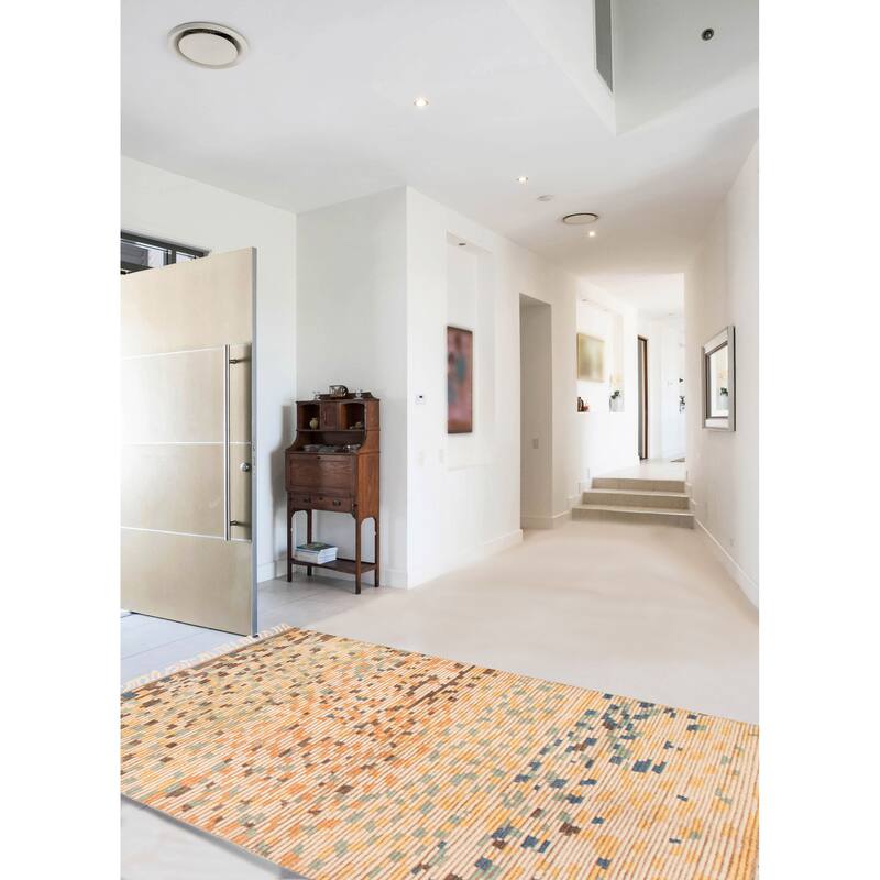ECARPETGALLERY Hand-knotted Tangier Beige Wool Rug - 6'8 x 9'10
