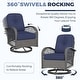 preview thumbnail 4 of 7, EROMMY Outdoor 3 Pieces Swivel Rocker Patio Chair Sets with Glass Table, All-Weather Wicker & Thickened Cushions for Backyard