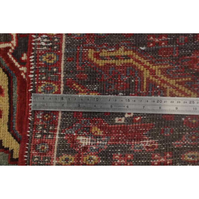 Hand Knotted Oriental 100% Wool Carpet Traditional Medallion Red Heriz Area Rug - 11' 2'' X 8' 5''