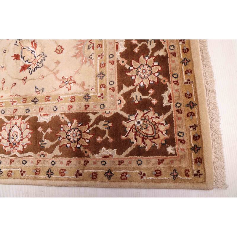 ECARPETGALLERY Hand-knotted Mirzapur Beige Silk, Wool Rug - 5'3 x 8'0