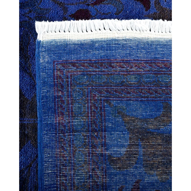 Overton Hand Knotted Wool Vintage Inspired Modern Contemporary Overdyed Purple Area Rug - 9' 3" x 12' 3"