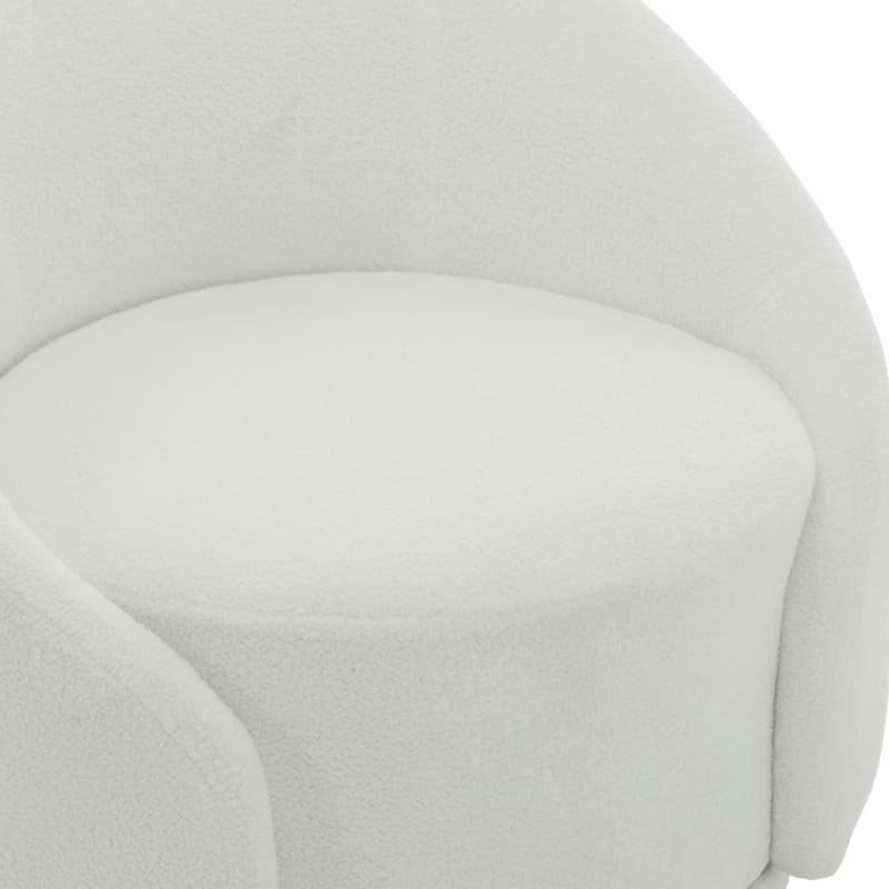 35" W Modern Upholstered Velvet/ Boucle Barrel Swivel Chair