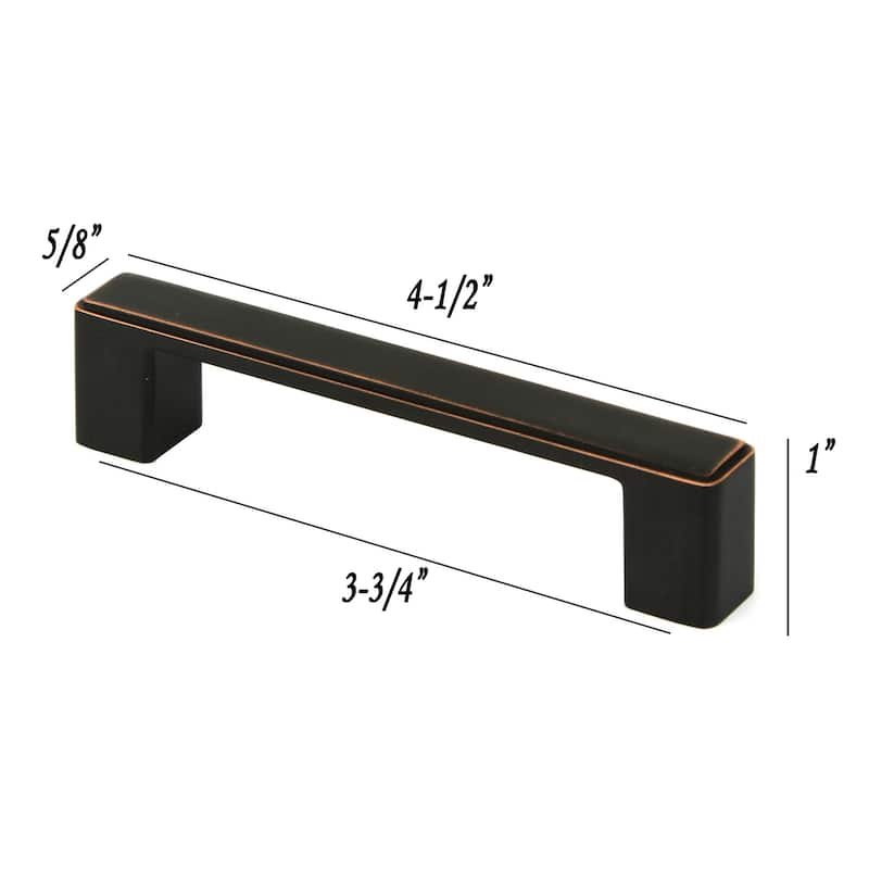 3-3/4-inch Oil Rubbed Bronze Finish Square Cabinet Pull Knobs - Set of 10 - 1"