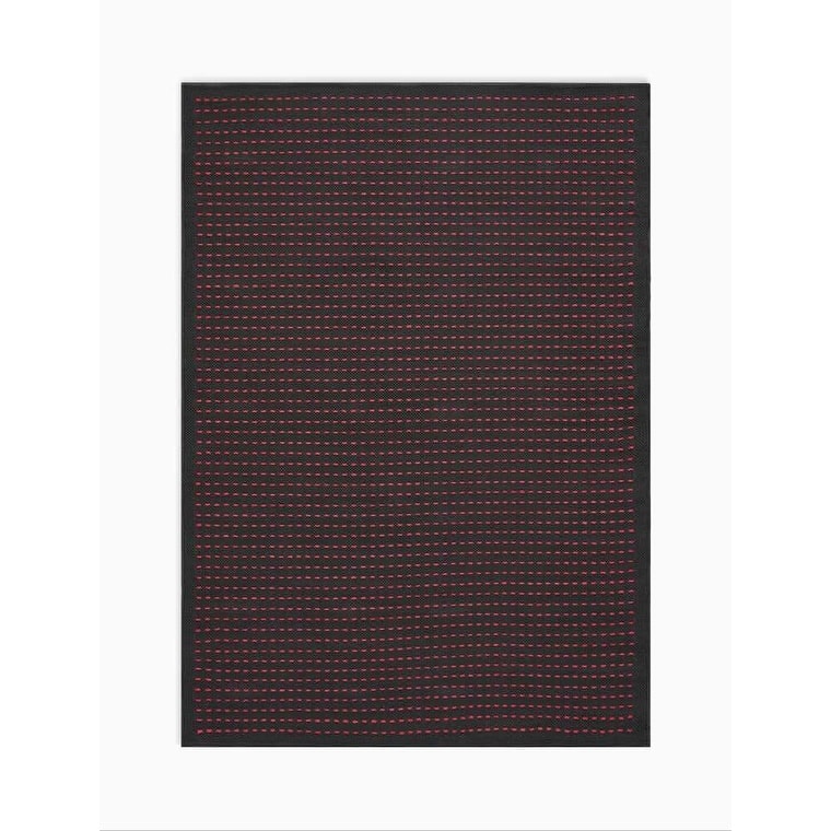 Calvin Klein Seattle Cord Striped Contemporary Area Rug by Nourison - Black/Magenta - 4' x 6' - Rectangle