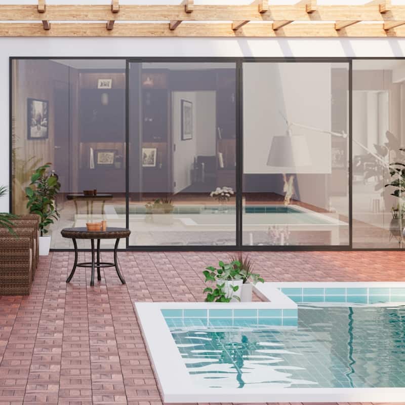 1 ft. x 1 ft. Acacia Wood Outdoor Interlocking Deck Tiles, Box of 10