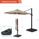 preview thumbnail 19 of 30, AOOLIMICS 11ft. Cantilever Outdoor Solar-lighted LED Aluminum Umbrellas w/Base Stand, Patio Round Offset Market Umbrella