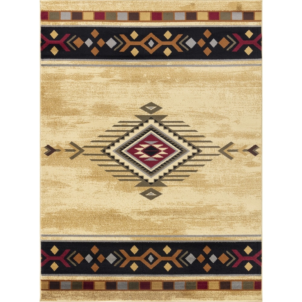 Tribes GC_YLS4003 Cream Southwest Area Rug