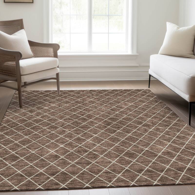 Premium Washable Super Soft Diamond Trellis Mayfield Rug