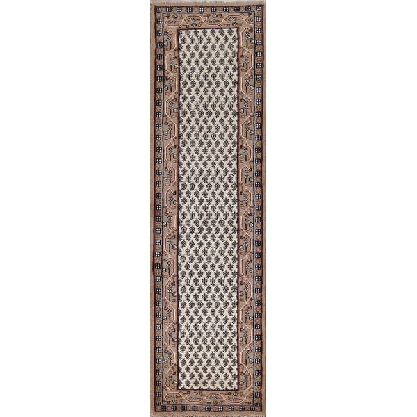 slide 1 of 19, Boteh Traditional Botemir Indian Runner Rug Handmade Wool Carpet - 2'6" x 9'5"