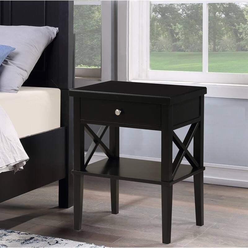 Nightstand with 1-drawer and 1-Shelf