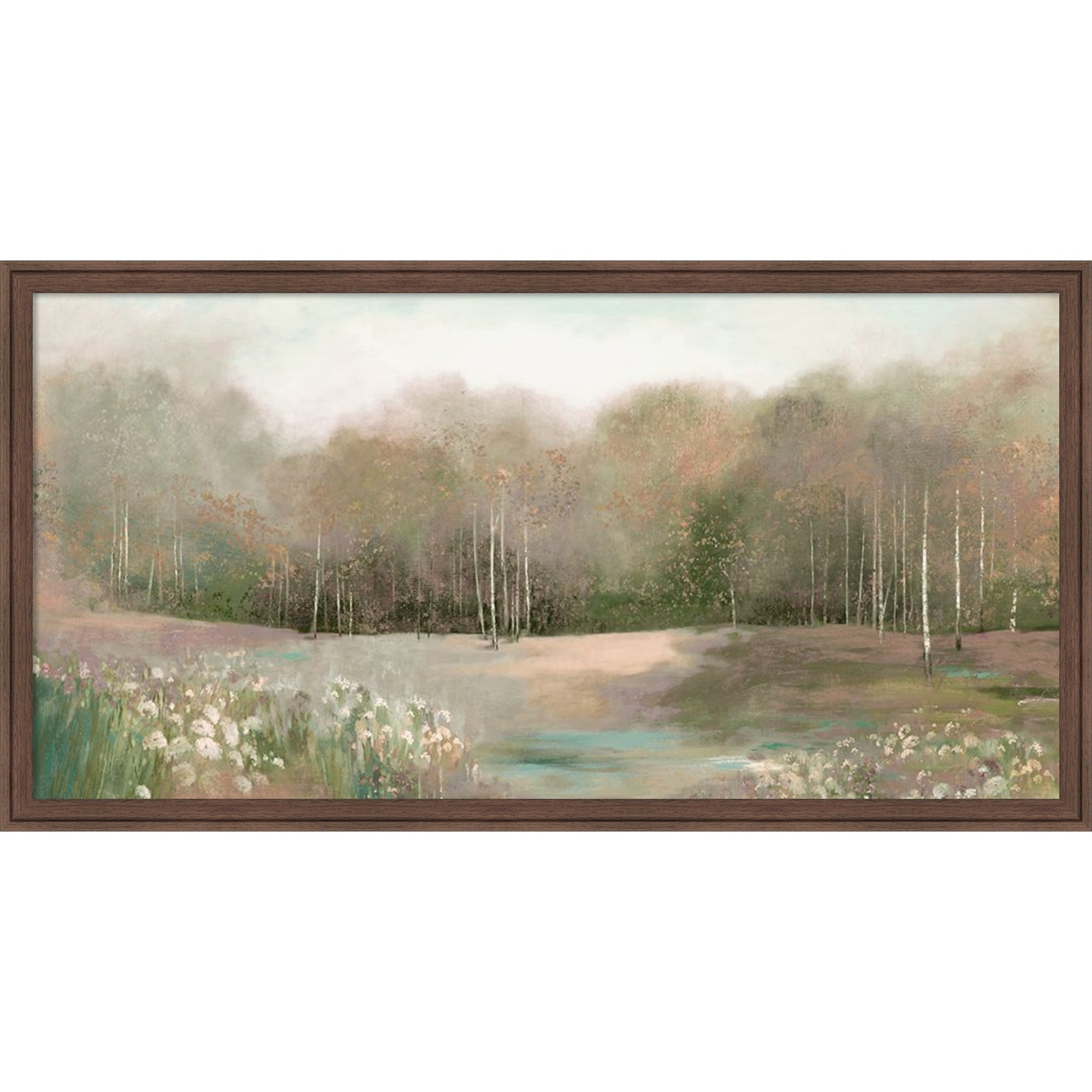 Serene Morning in the Meadow by PI Studio Framed Mounted Canvas Wall Art Print