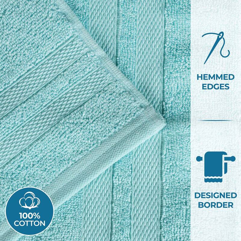 Superior Ultra-Soft Cotton Solid Medium Weight Bath Towel Set of 2