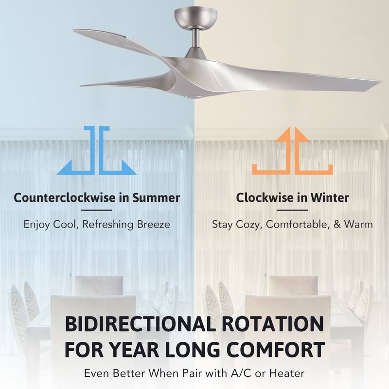 CO-Z 52-inch 3-Blade Propeller Ceiling Fan with Remote Midcentury Modern Farmhouse