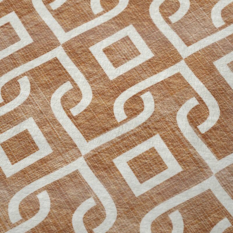 Premium Machine Washable Modern Scroll Sherpa Throw Blanket