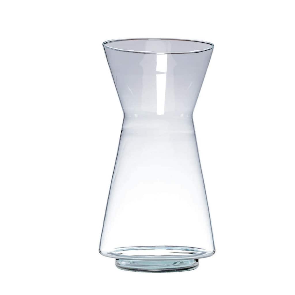 Hourglass Style Recycled Glass Vase - 13.75" - Clear
