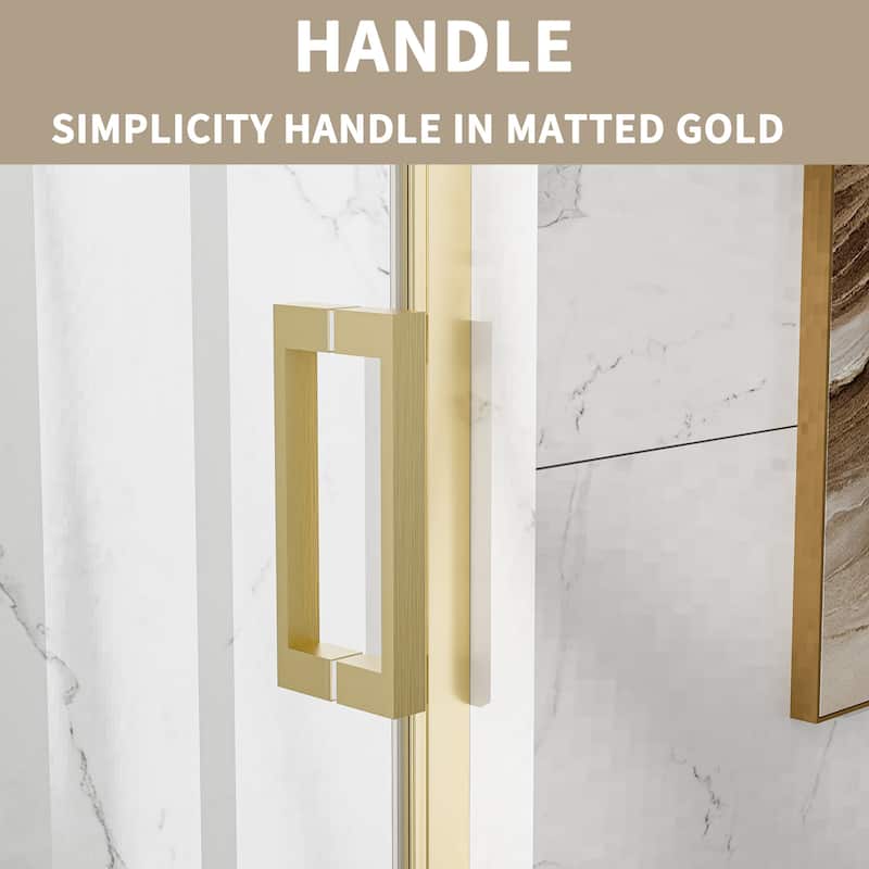 Modland 44-48" x 74'' Adjustable Sliding Shower Door, 5/16" SGCC Tempered Glass, Framed Enclosure with 304 Stainless Handle