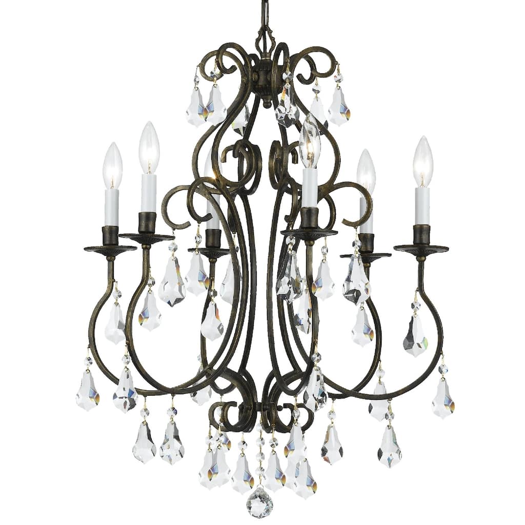 Ashton EX 6 Light English Bronze Chandelier - 21.5'' W x 27'' H