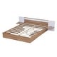 preview thumbnail 6 of 14, Queen Size Bed Frame with 2 Storage Drawers and USB Ports, Queen Wood Platform Bed with Headboard, Shelves and Sockets