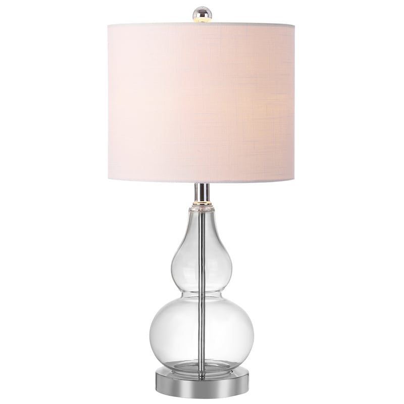 Anya 20.5" Mini Glass LED Table Lamp, Gray by JONATHAN Y