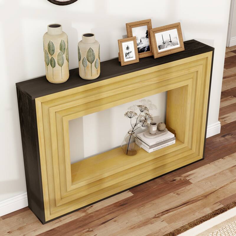 Modern Console Table, 57.24-Inch Wood Entryway Table with Storage, Narrow Long Sofa Table Behind Couch Table for Foyer, Hallway