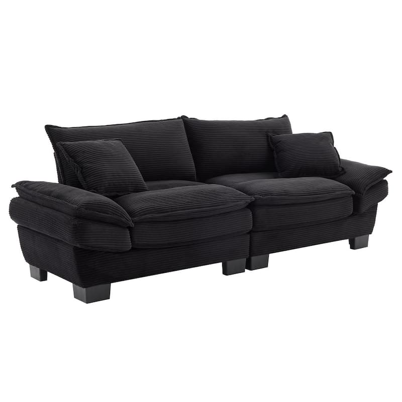 Corduroy Upholstered Deep Seat Sofa