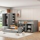 preview thumbnail 2 of 29, Twin Bunk Bed with Trundle, Desk, Wardrobe & Drawers - Multi-Functional Bed, Grey