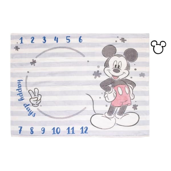 slide 2 of 4, Disney Mickey Mouse Super Soft Milestone Baby Blanket