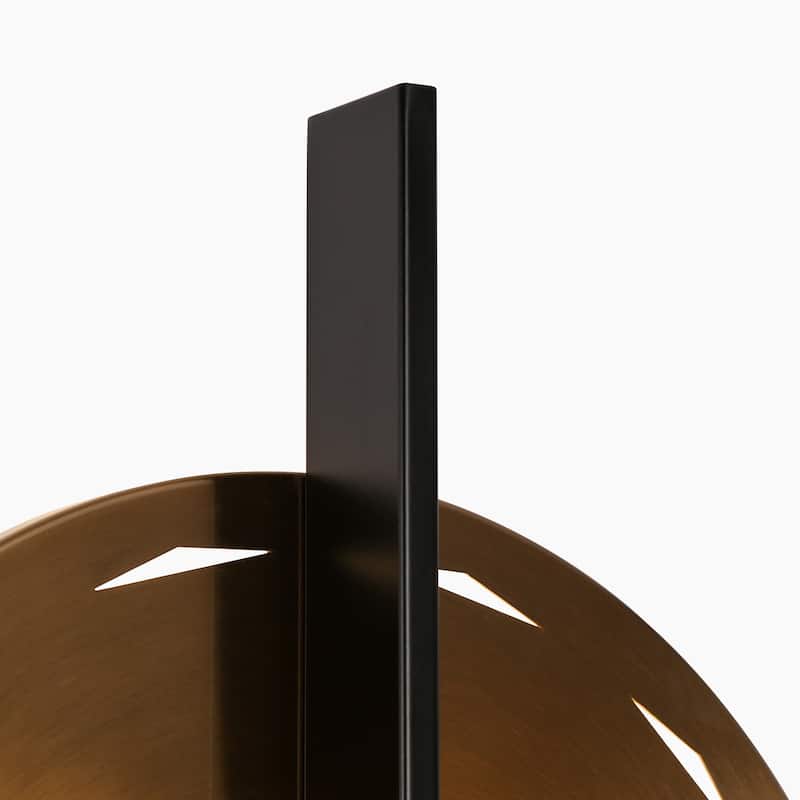 Modern Farmhouse 1-Light LED Gold Black Wall Sconces Bathroom Vanity Lights - D12.6" x H18.5"