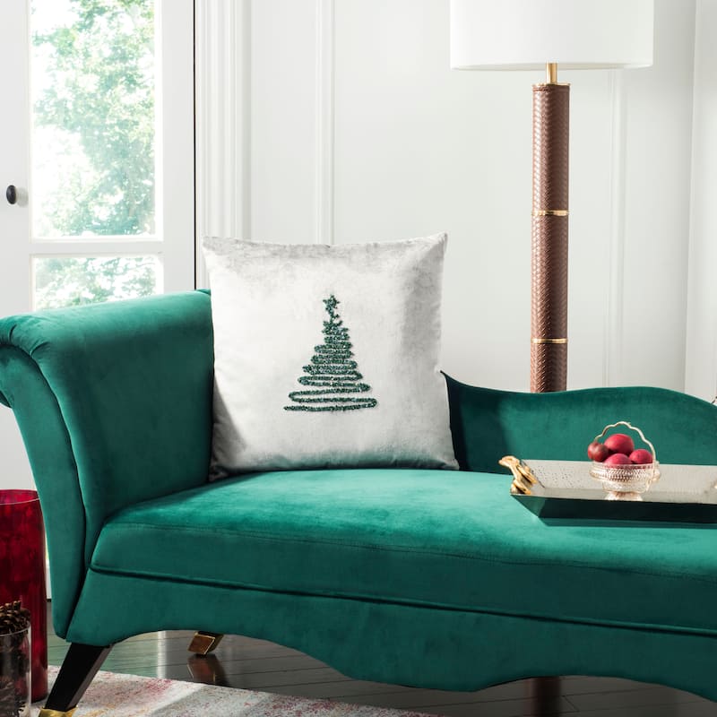 SAFAVIEH Holiday Alois Enchanted Evergreen 20-inch Decorative Pillow